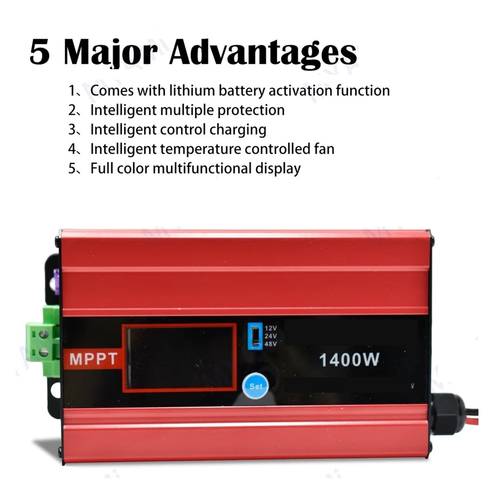 1400W Inteligentny regulator ładowania solarnego PWM