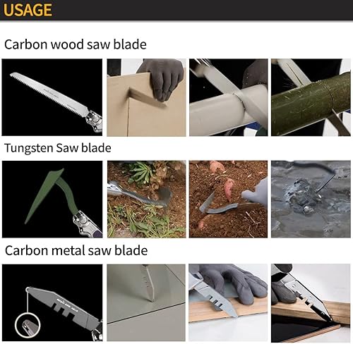 Miniatura 4 de MAGIC-SAW Juego de herramientas de jardín, juego de herramientas de jardinería de acero inoxidable resistente, con bloqueo de seguridad de un solo