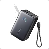 Anker Nano 45W 10000mAh Power Bank with Retractable USB-C Cable - Compact Fast Charger for iPhone 16/17, Galaxy, Pixel