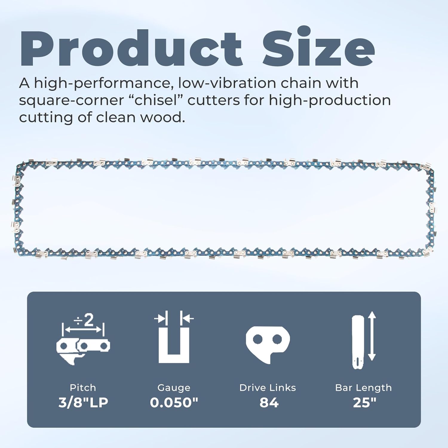 33RS-84 25" Chainsaw Chain Replacement for Stihl Chainsaw 036,044,MS310,MS311,MS360, MS391,MS440,MS460,MS650,MS660,3623-005-0084 Chain Saw Blade 84 Drive Links 0.050" Gauge 3/8" LP Pitch (3 Pack)
