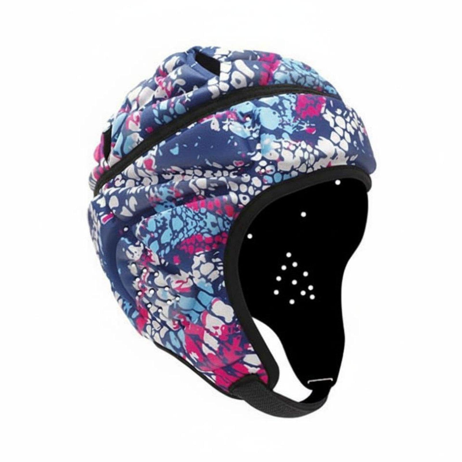 Pliable Outer Layer Football Helmet Soft Football Helmet Shock Absorbing Soccer Goalie Protector for Young Participants Red Blue White-image-13