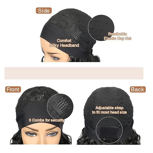 Miniatura 5 de Hanne Fashion Peluca de rastas sintéticas con diadema, pelucas cortas de rastas trenzadas a mano de diosa, pelucas sintéticas para mujeres negras,