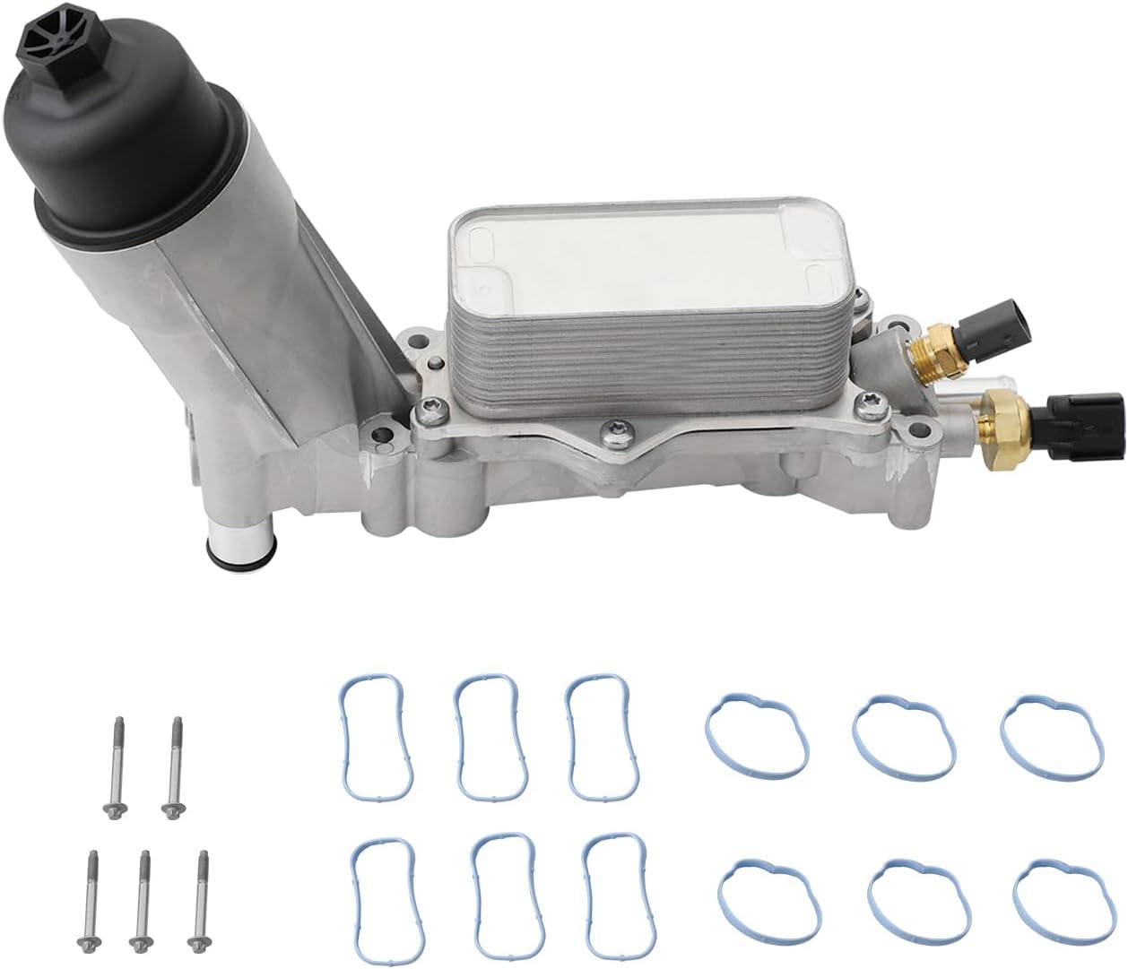 926-959 926-876 Upgraded Aluminum Oil Filter Housing Kit with Cooler and Sensors Compatible with 2011-2016 Chrysler 200 300 Dodge Charger Challenger Journey Jeep Wrangler Ram 3.6L