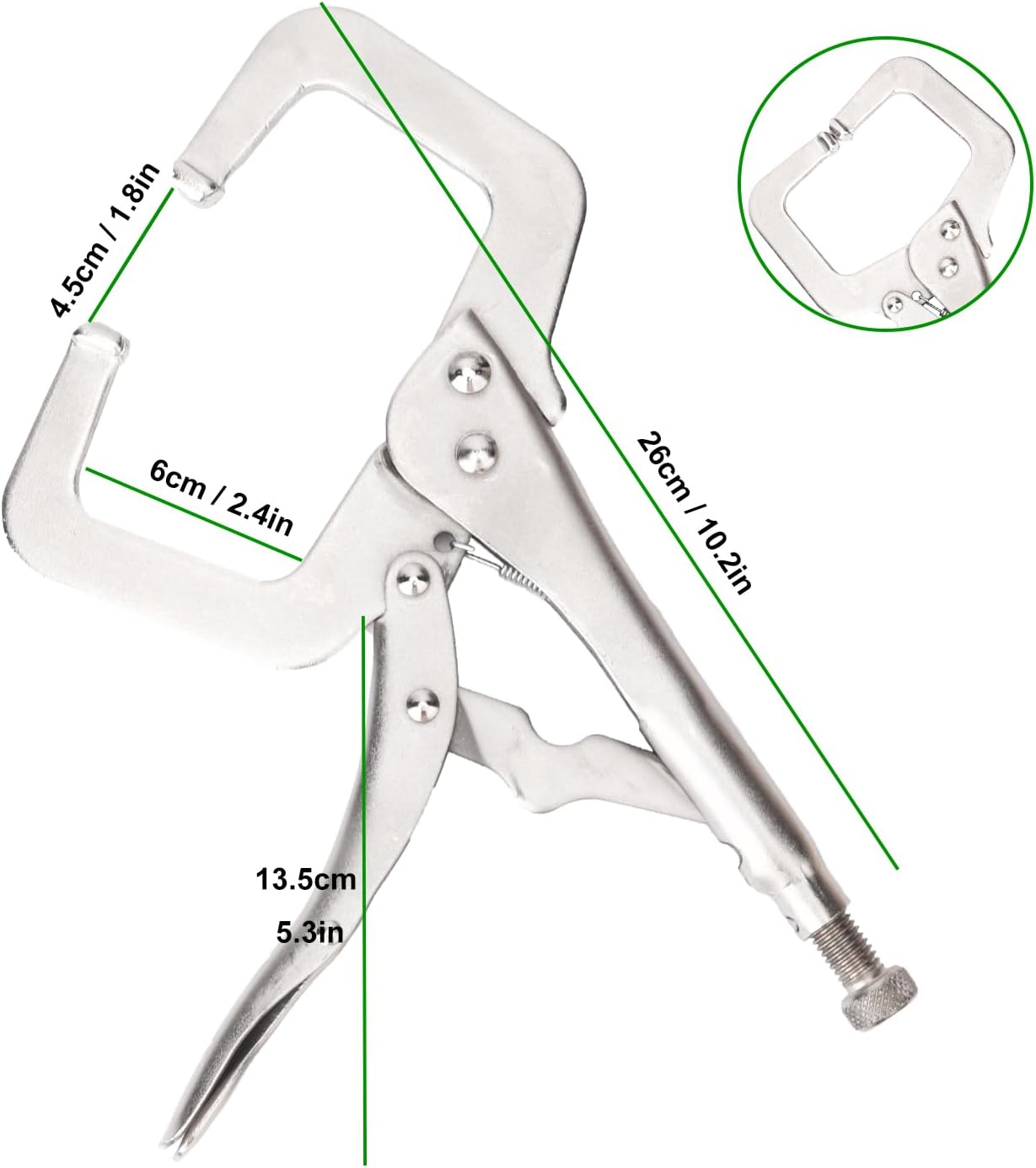 4 Pack 11 Inch Locking C Clamp, Heavy Duty 11 Inch C Clamp Locking Pliers for Home Improvement, Welding Tasks & Workshop