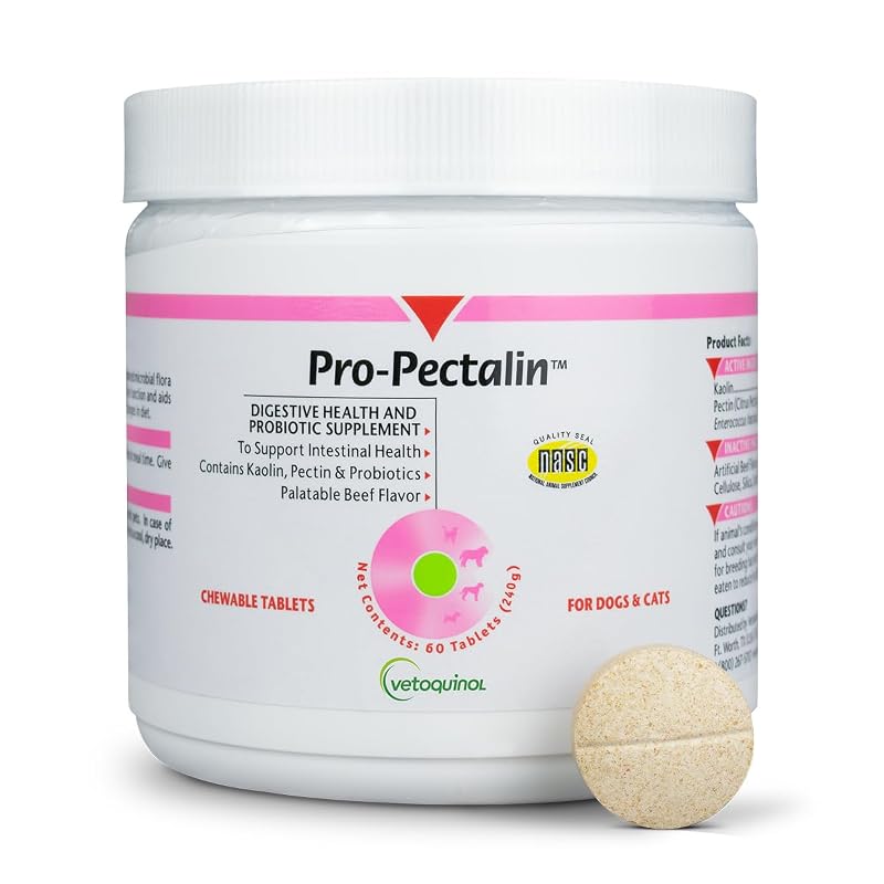 Suplemento probiótico mastigável para cães e gatos Vetoquinol Pro-Pectalin, 60 comprimidos