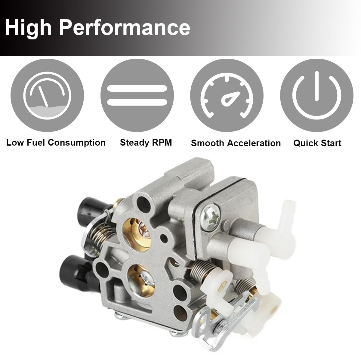 ZAMDOE Vergaser für Stihl HS46 HS56 für ZAMA C1T-S195 C1T-S195E 4242-120-0600 7010-871-0231 Serie Heckenscherenmotor ersetzt Rasentrimmer-Unkrautvernichter, mit Zündkerzen-Kraftstofffilter