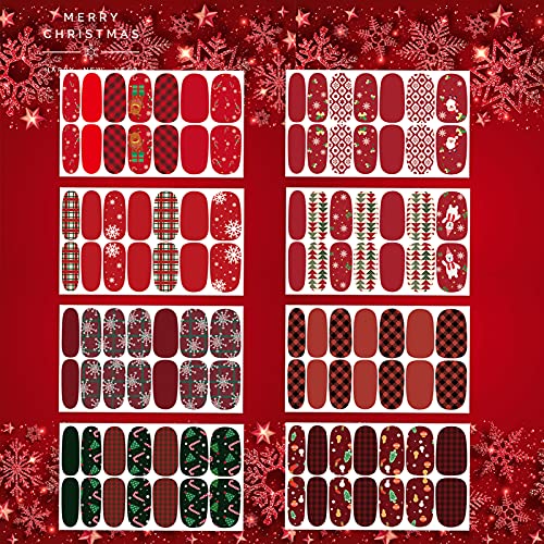 Tailaimei 14 Sheets Christmas Nail Wraps Stickers Nail Polish Strips Self-Adhesive Full Wraps With 2 Pcs Nail Files For Diy Nail Art Decals (Gift Style) #TOP1