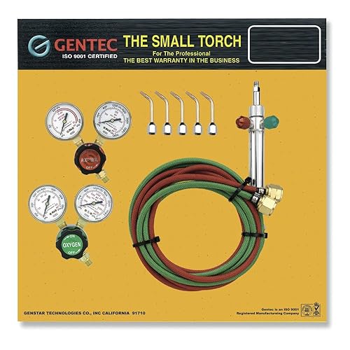 Gentec Kit de antorcha pequeña, incluye reguladores para oxígeno y acetileno, modelo KSTA16-H12SP