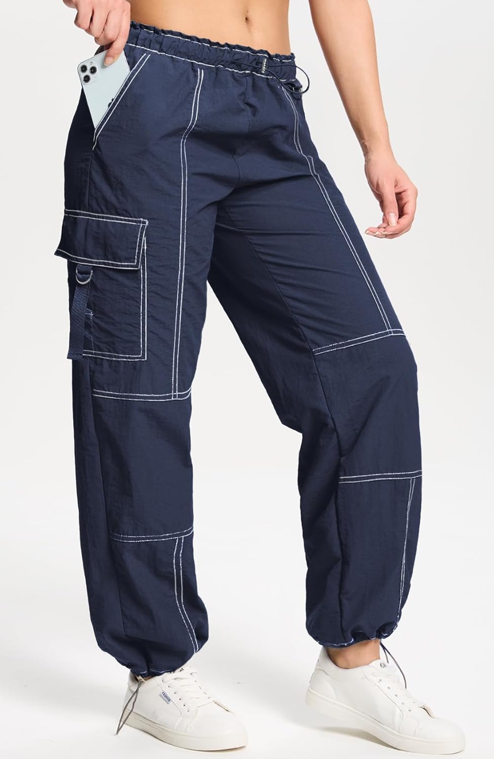 DISCIPBUSH Cargo Pants - Baggy Women's Y2K Pants with Parachute Stitch, Perfect for Girls - Image 2
