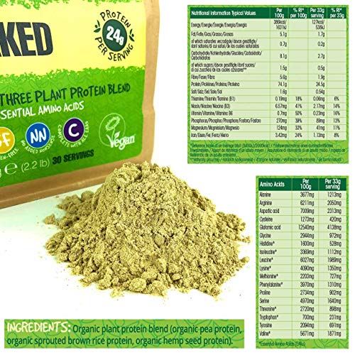 BodyMe BIOLOGISCH Veganistisch Proteine Poeder Mengsel | Naakt Natuurlijk 1kg | ONGEZOET | Low Carb | 24g Compleet… - Image 4