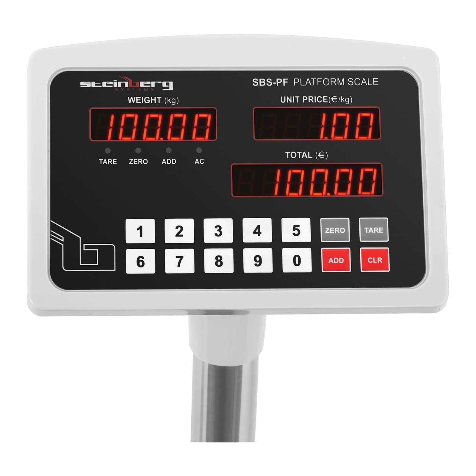 Steinberg Systems -SBS-PF-100A1 - Balanza de plataforma - 100 kg / 10 g - función precio - DEL