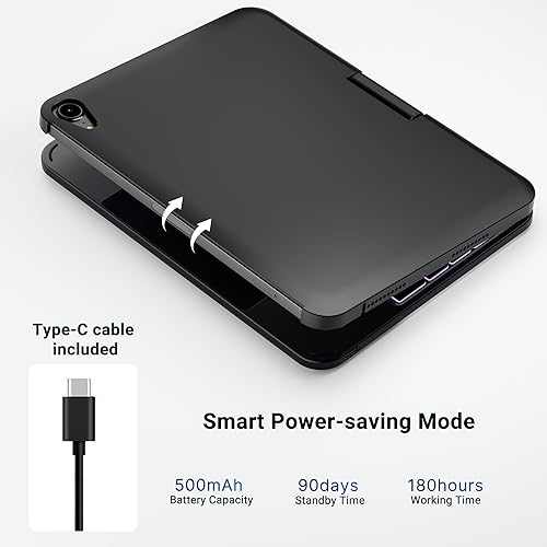 Miniatura 9 de Funda giratoria con teclado para Apple iPad Pro de 12.9 pulgadas, 6 generación, 5 4 y 3 generación funda giratoria con soporte para lápices,