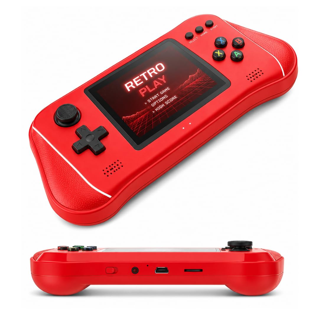 tmg handheld game console with 500 classical retro games, 3.5" screen | tv connection support, color display, for kids & boys