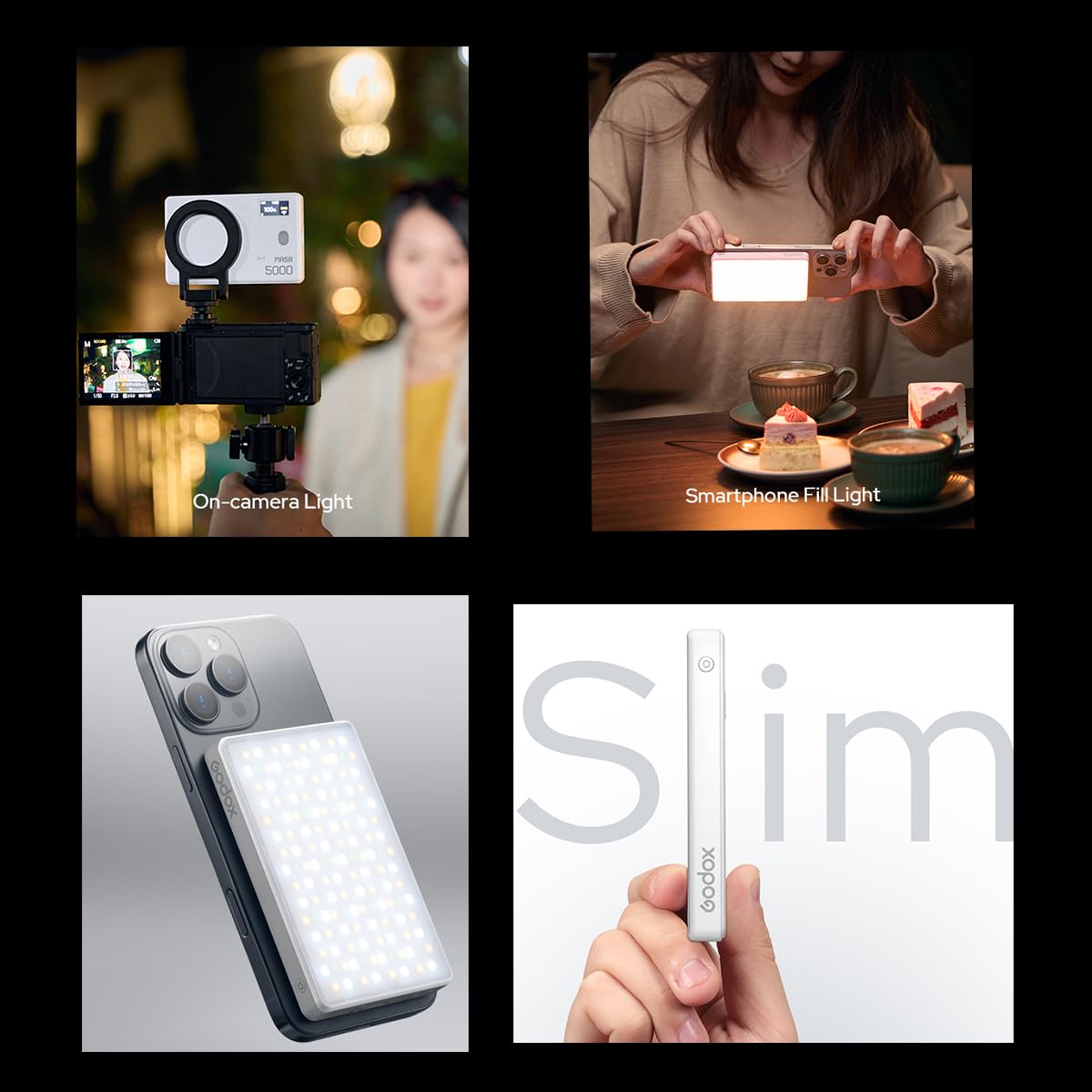 Amazon.co.jp: 撮影ライト, Godox MA5R 磁気充電フルカラー LED ライト