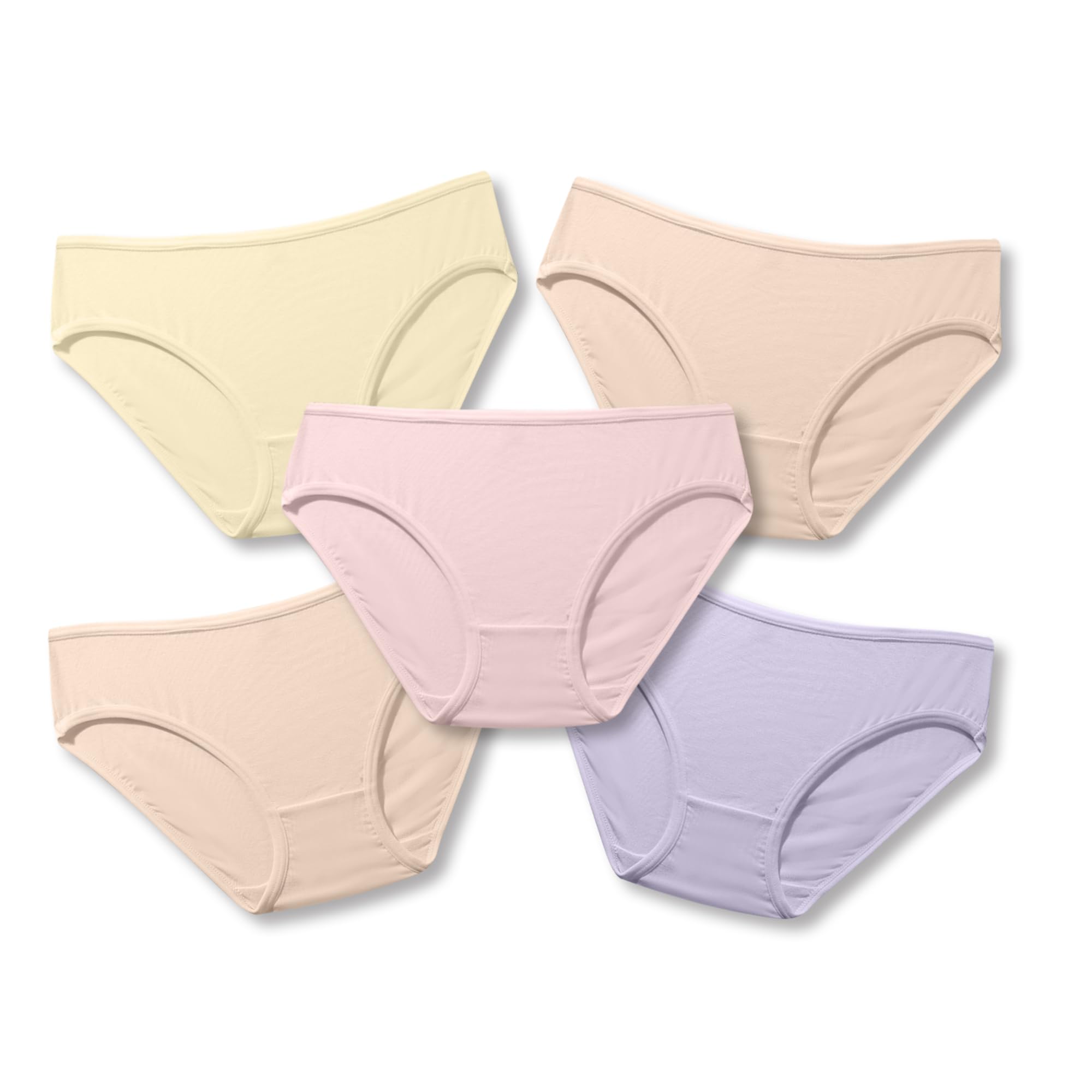 Simply Life Girls Cooling Bamboo Viscose Briefs 5-Pack Moisture Wicking Sport Underwear for Gymnastics Dance Stay-Put Thin Band