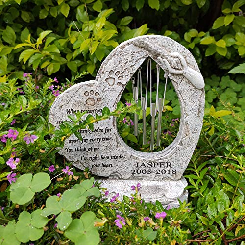 Marytumm Personalized Pet Memorial Stone By Waterproof Resin, Large Paw Print Customized Pet Stone Markers, Garden Stepping Stone #TOP6