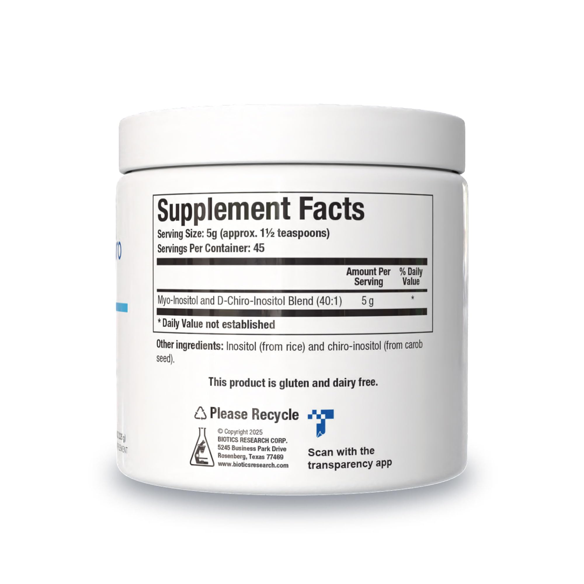 BIOTICS RESEARCH Myo inositol and D Chiro inositol 40:1 Ratio B8 Powder 8oz — Amazon image 2