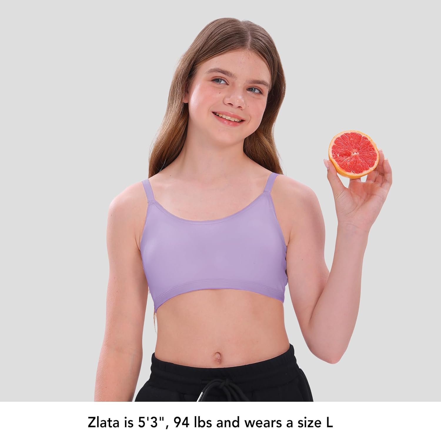 SALIA GIRL Sport Cami Bras Cotton for Teens Girls Training Bras 10-16 with Adjustable Straps Fixed Pads - Image 4