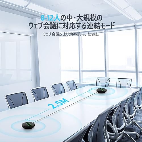 Miniatura 2 de Paquete de 2 altavoces Bluetooth para conferencias SP300KIT, hasta 16 asistentes, tiempo de llamada de 18 horas, captación de voz de 360 2x6 AI Echo