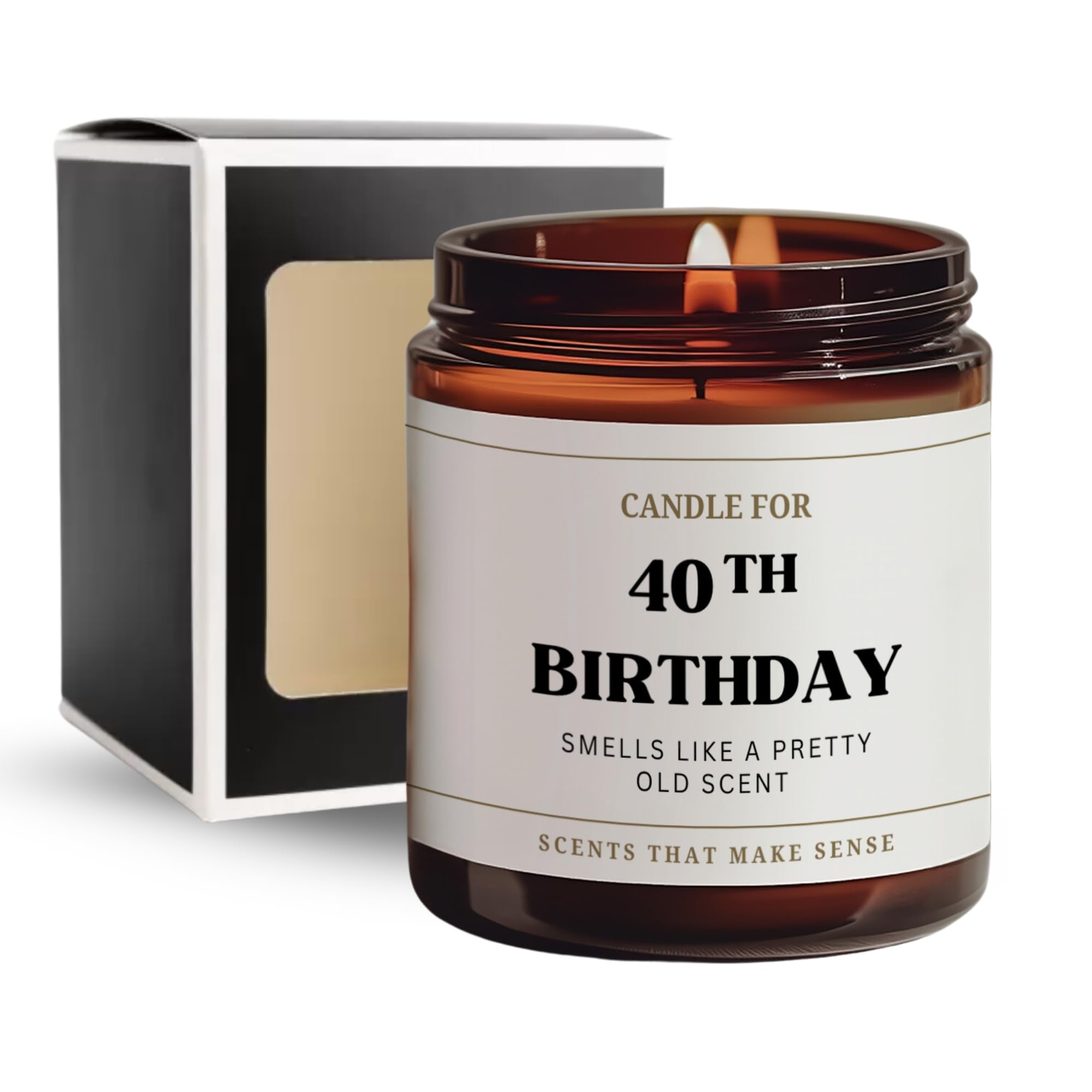 Fragranced Humour - Rude 40th Birthday Gift, Birthday Present for Friends, You are Forty Gift for Her, Novelty Candles, Funny Candle, Organic & Vegan, Luxury Scented Candle (Old Scent)