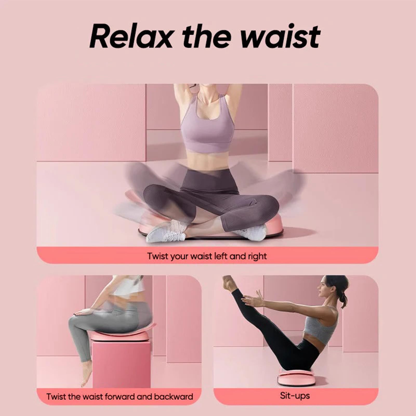 Máquina de Ejercicio de para Cintura Disco de Fitness para Grasa Abdominal | Equipo de Fitness para Esculpir el Abdomen con Tabla de Torsión Sentada para Mujeres y Hombres en Sala de Estar y Estudio