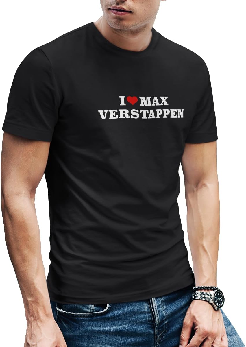 I Love Max Verstappen T-Shirt I Heart Max Verstappen Unisex Design Tee Short Sleeve Unisex Shirt - Image 3