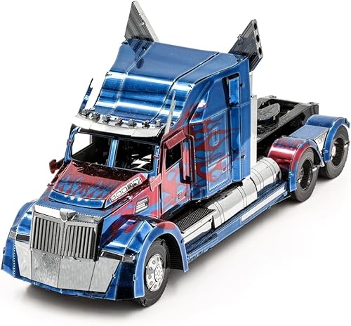 Miniatura 3 de Metal Earth Fascinations Premium Series Transformers Optimus Prime Western Star 5700 Kit de modelo de metal 3D con pinzas