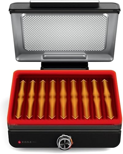 Miniatura 5 de Parrilla de interior Ninja Sizzle, parrilla de cocina de alto calor de 500°F con placa antiadherente de 14 pulgadas, tecnología de bajo humo,