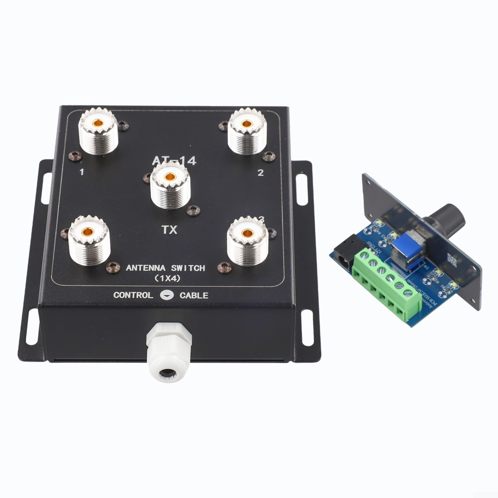 Interruptor de antena coaxial de 4 vías, mando a distancia, 1,8-60 MHz, 500