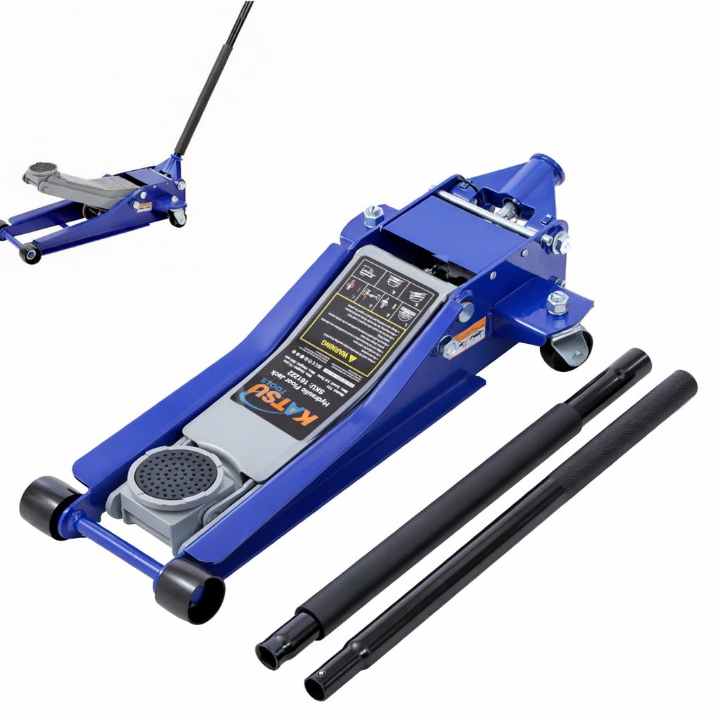 KATSU Hydraulic Low Profile Floor Jack 3 Ton 6000lbs Max Lift Height 505mm Twin Piston Pump Trolley Jack Garage Lifting Tool for Car Van Truck Trailer Auto Repairing 161222