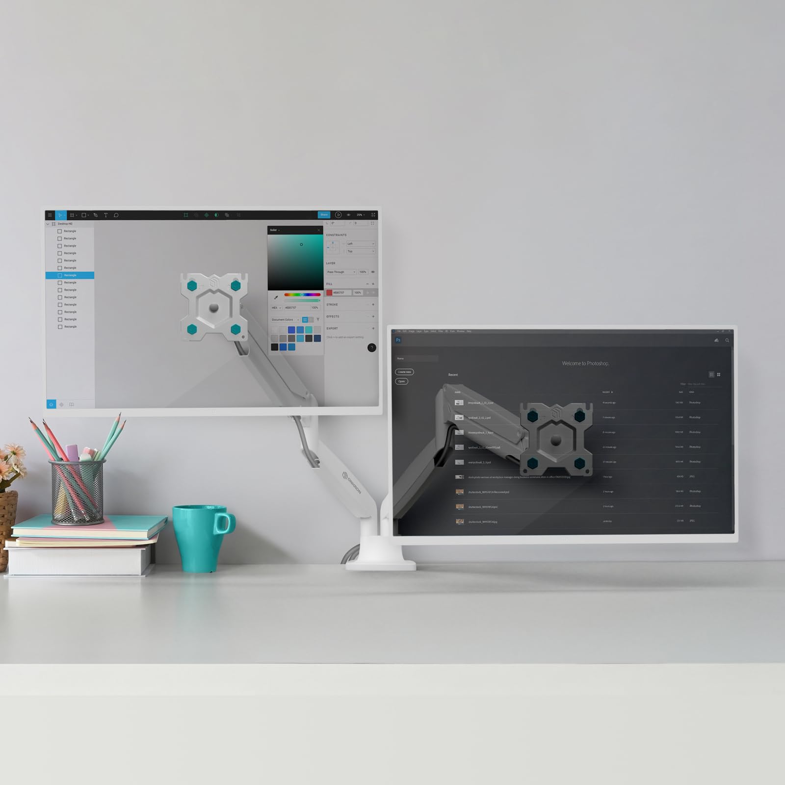 ONKRON Scaffale per Monitor 13-32 Pollici con Caricamento Massimo 18 kg - Dettaglio