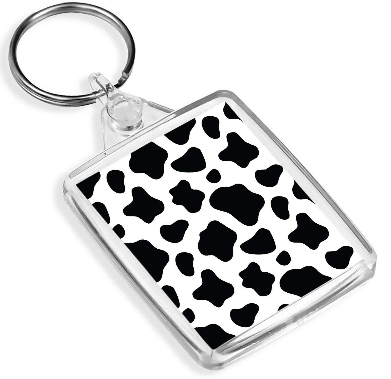 Destination Vinyl Keyrings Unisex Multi Cow Print Pattern Keyring Cattle Mum Auntie Sister Farm Keyring #8463