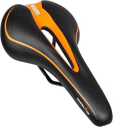 Miniatura 10 de GORIX Asiento de silla de montar de bicicleta, cómodo cojín con carril, bicicleta de carretera de montaña para hombres y mujeres (GX-C19)