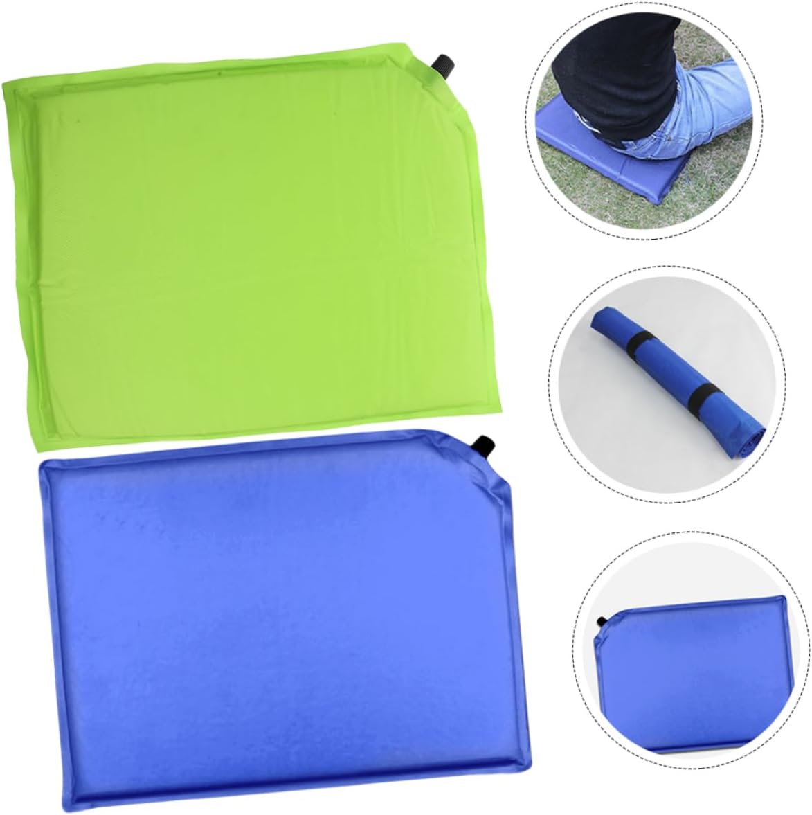 4pcs Self-Inflating Outdoor Cushion Portable Camping Seat Pad Lightweight Inflatable Sleeping Mat for Hiking Stadium and Travel Sky Blue