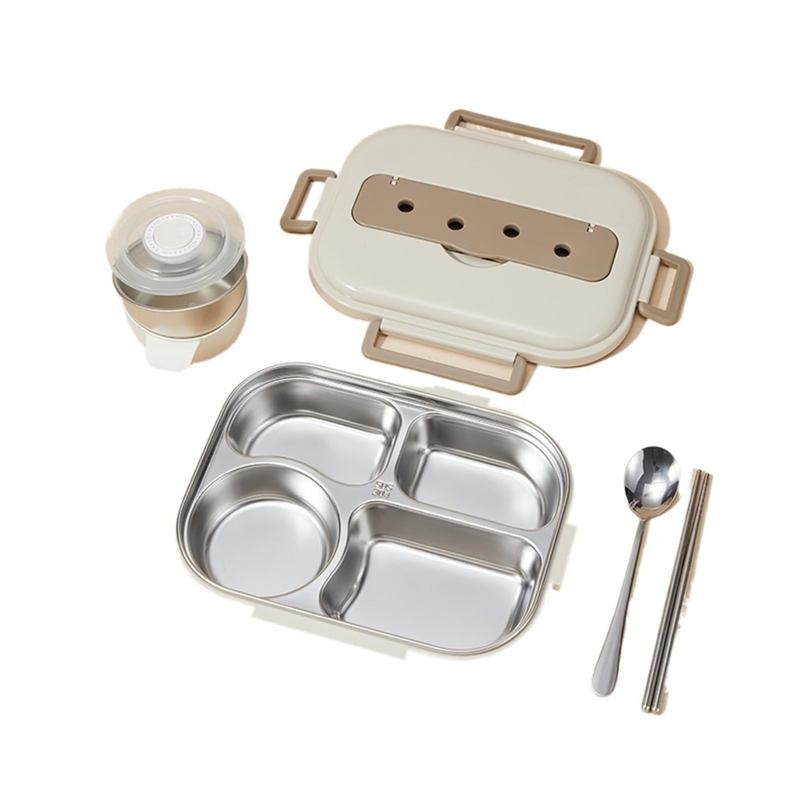 lonchera bento Caja Bento térmica portátil con bolsa de almuerzo aislada, contenedor de comida for niños de acero inoxidable 18/8, bonita fiambrera DIY de 4 rejillas ( Color : DIY Style F , Size : 150