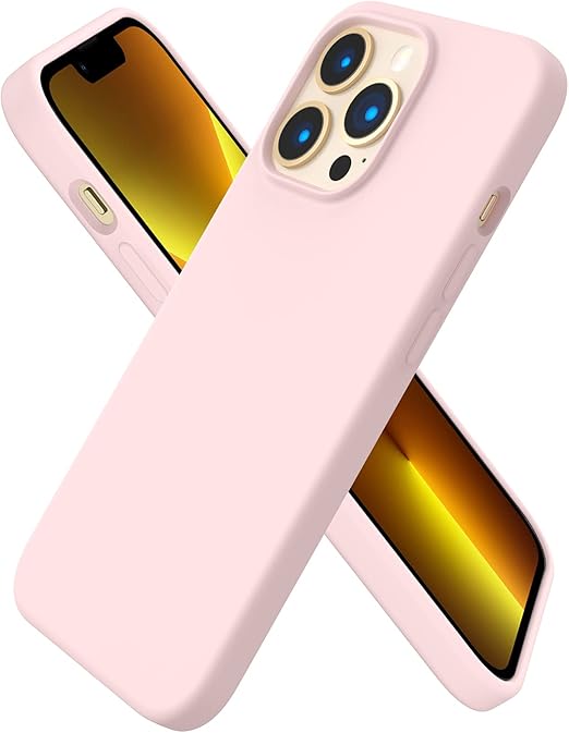 Amazon Com Ornarto Compatible With Iphone 13 Pro Case 6 1 Slim Liquid Silicone 3 Layers Full Covered Soft Gel Rubber Case Cover 6 1 Inch Chalk Pink Cell Phones Accessories