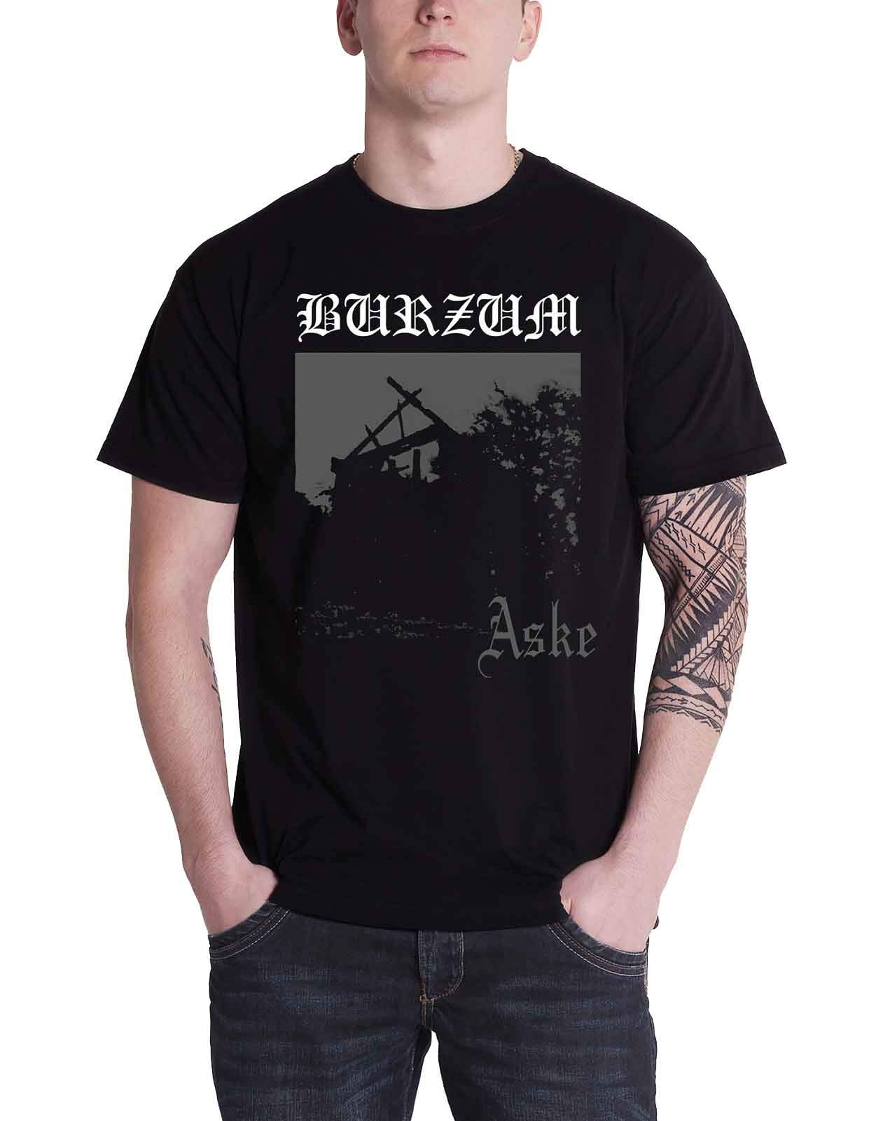 Burzum Men's XX-Large,Black Aske Album Cover Offiziell Herren Nue Schwarz T Shirt