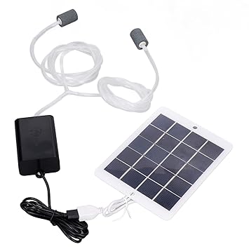 Solar Pump Kit, Multi Purpose Solar Pond Pump with 6.3 x 4.7in Solar Panel 18.8% Conversion Rate, Portable Solar Oxygen Fountain Pump for Garden Fish Tank Pool Fishing Pond Aquaculture