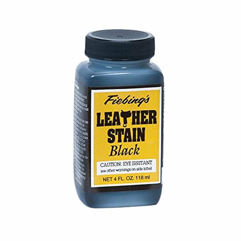 Corante para couro Fiebing's à base de óleo preto, frasco de 120 mL