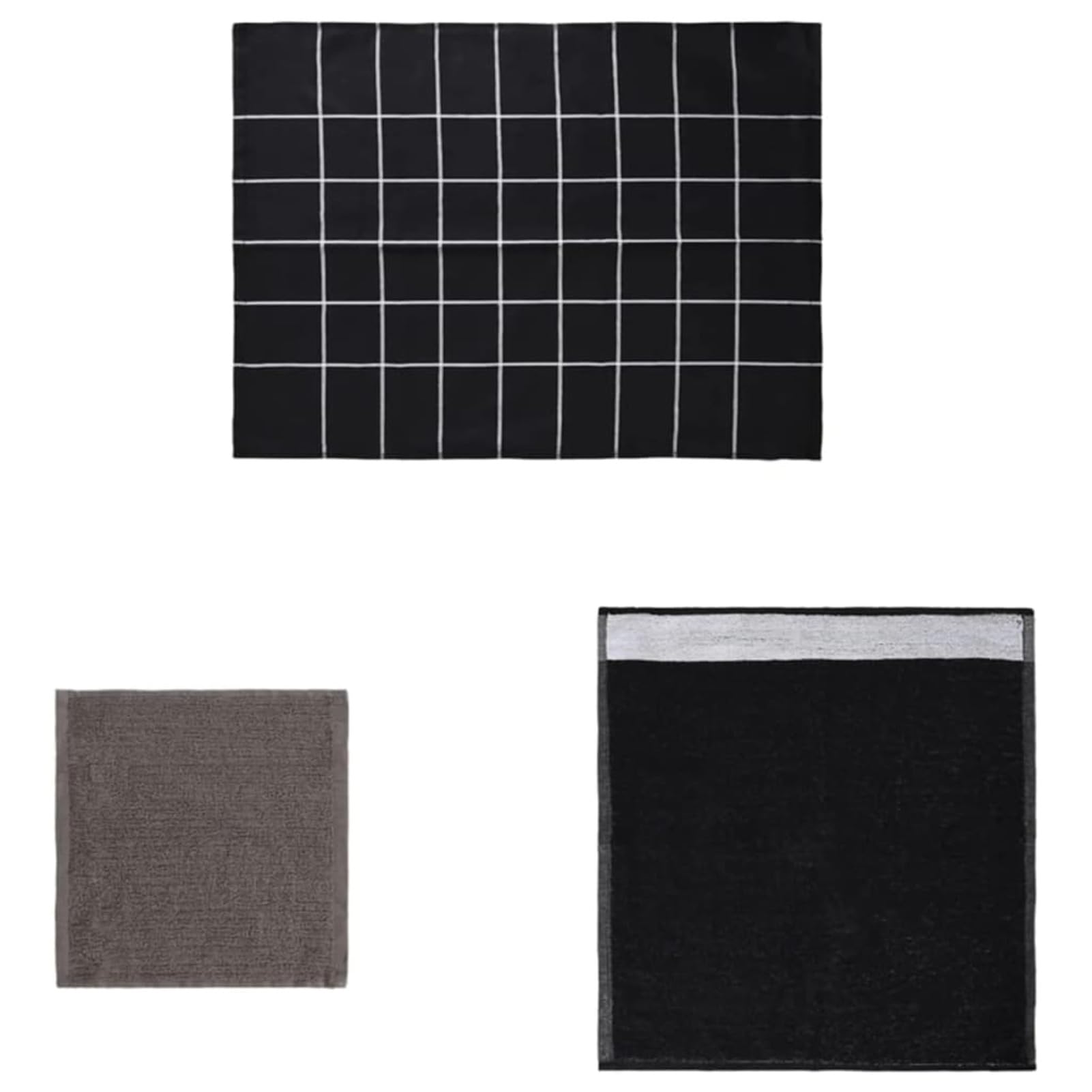 Homgoday Set di panni 12 pezzi cotone nero e grigio asciugamani casa e giardino