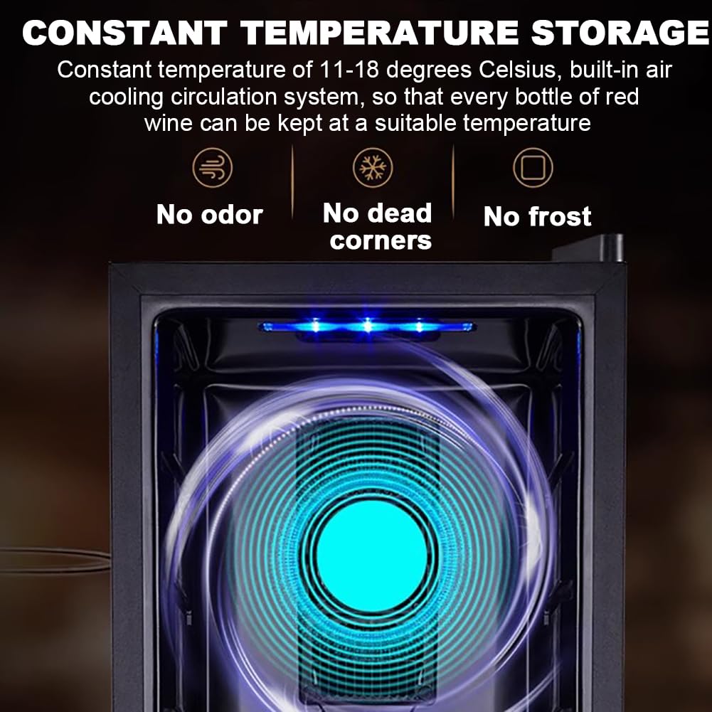 Tt-Yel Constant Temperature Wine Storage Cabinet, Multi-Function Wine Refrigerator, 30-Bottle Wine Cellar Refrigerator, Digital Temperature Screen, Beverage/Tea Refrigerator,D on Fridge.com - View 4