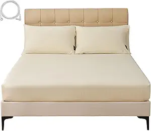 Grounding Sheets King, 90% Organic Cotton+10% Silver, Fitted Grounded Bed Sheet Deep Pocket for Improved Sleep & Wellness (White, King - 78"x80"x15")