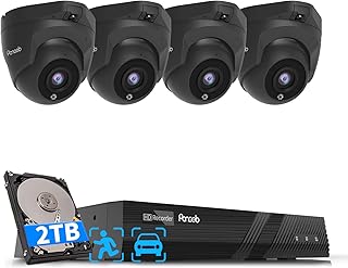 PoE Security Camera Systems, 4PCS 5MP Wired IP Dome Cameras Outdoor with Smart Person Vehicle Detection, Built-in Mic IP67 2.8mm Lens 100ft IR Night Vision, 4K 8CH NVR 2TB HDD, PD94BA20408-5M