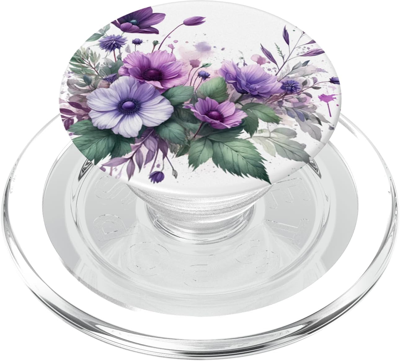 Purple Flower Lavender Floral Blossom Leaves Flowers PopSockets PopGrip for MagSafe