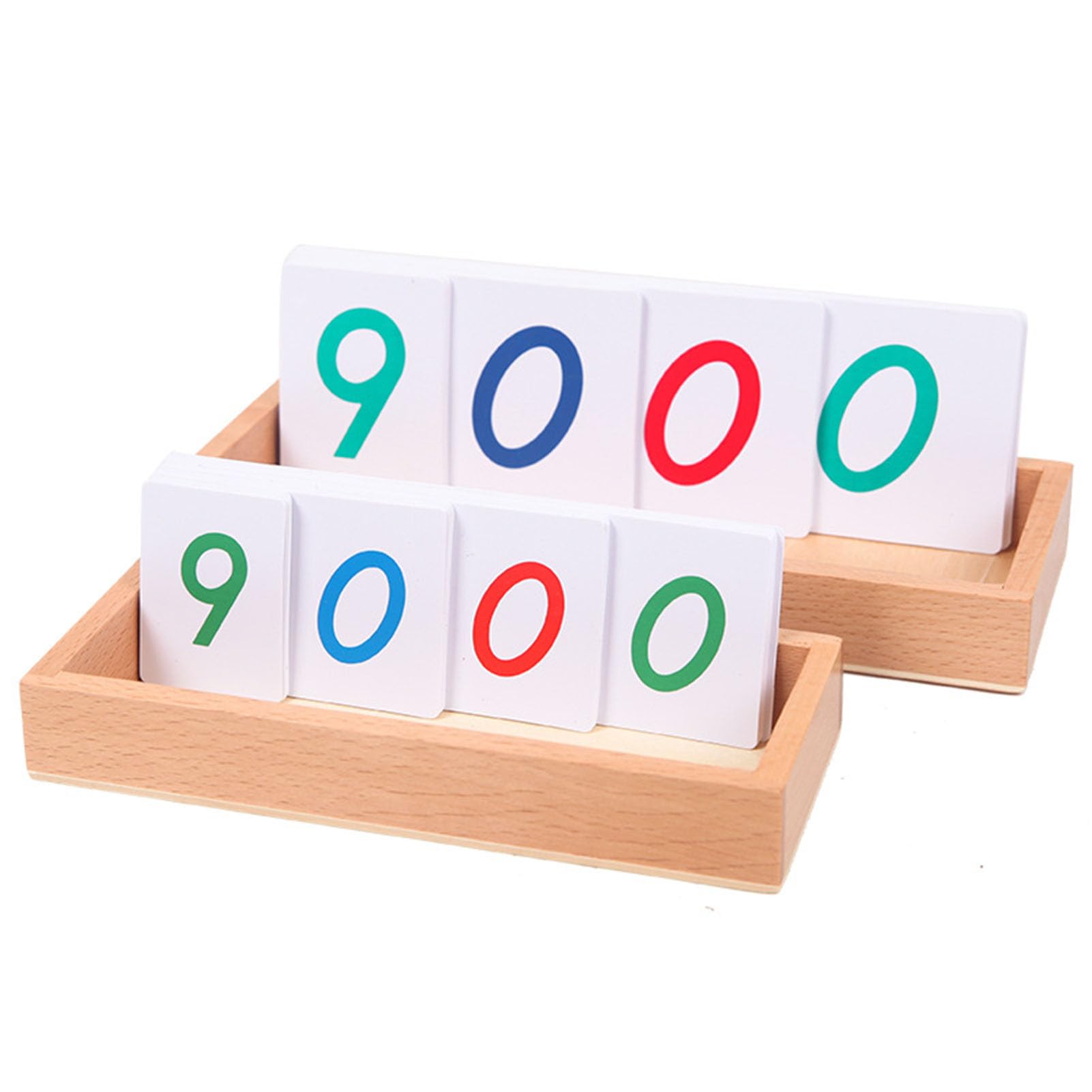 Cartes Montessori de Numéros Grands et Petits 1-9000, Cartes Flash Numériques en Bois pour la Valeur de Position en Mathématiques,PVC