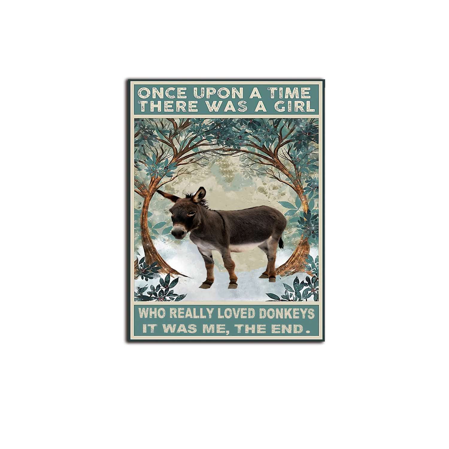 ELIPOS There is a girl very much like donkey wall art poster donkey lover old posters Abstract minimalist canvas 12x18inch-No Framed