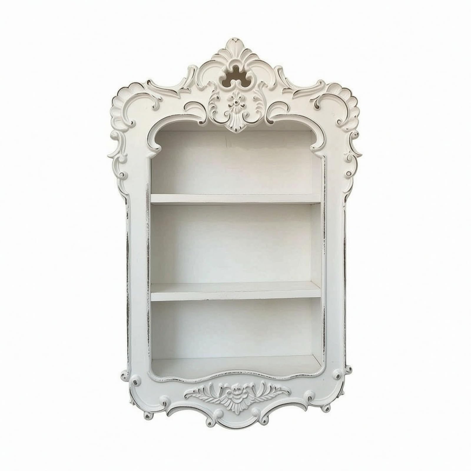 Estantería Pared Elegante Estante Flotante Versátil Mueble para Dormitorio, Blanco Retro