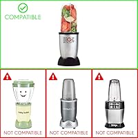 Vista 6 de Paquete de 2 piezas de repuesto de taza alta de 16 onzas para licuadoras Magic Bullet MB1001 de 250 W