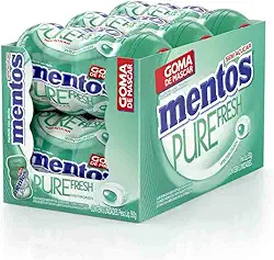 Chiclete Mentos Purefresh Wintergreen Com 6 Potes - 552g