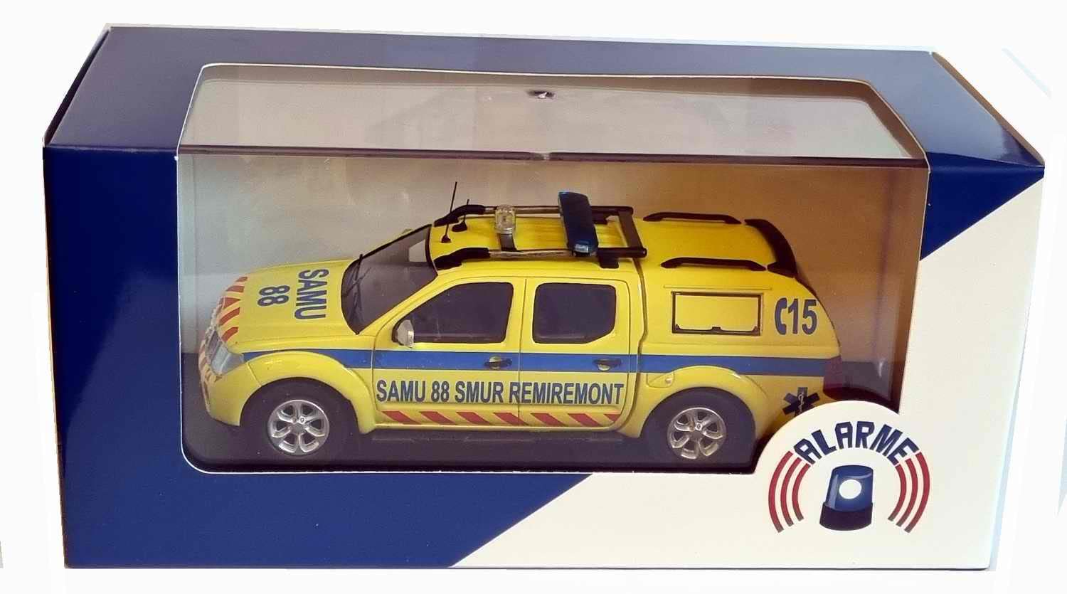 Nissan Navara SMUR 88 Vosges Remiremont 1/43 - Miniature Alarme En Résine, Véhicule De Secours Jaune